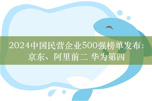 2024中国民营企业500强榜单发布：京东、阿里前二 华为第四