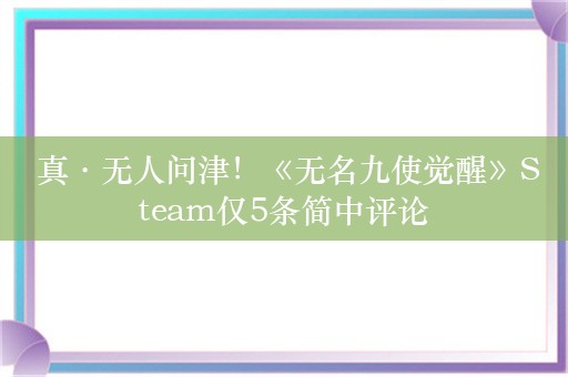  真·无人问津！《无名九使觉醒》Steam仅5条简中评论