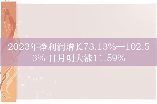 2023年净利润增长73.13%—102.53% 日月明大涨11.59%