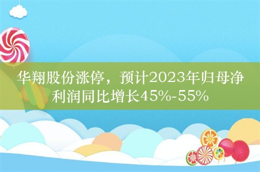 华翔股份涨停，预计2023年归母净利润同比增长45%-55%