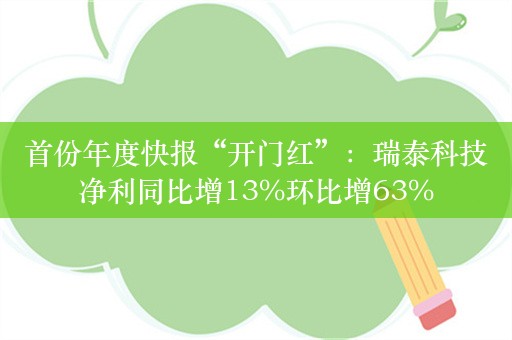 首份年度快报“开门红”：瑞泰科技净利同比增13%环比增63%