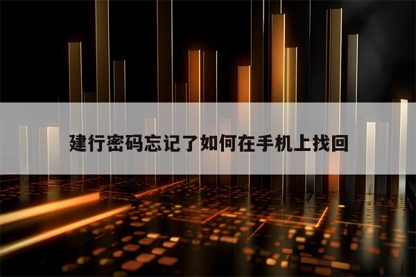 建行密码忘记了如何在手机上找回