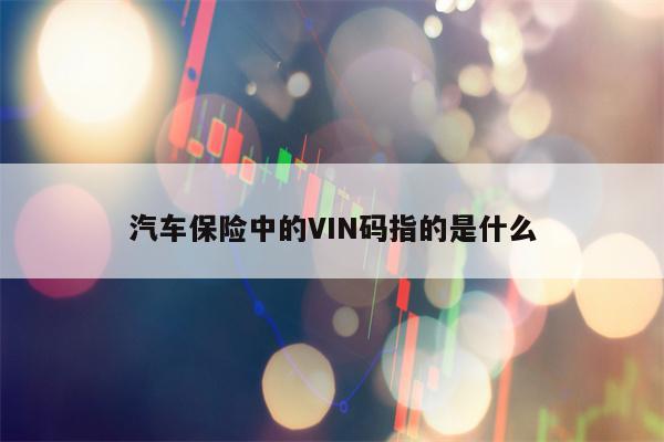 汽车保险中的VIN码指的是什么