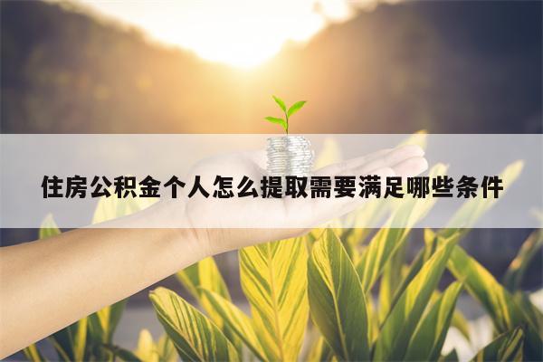 住房公积金个人怎么提取需要满足哪些条件