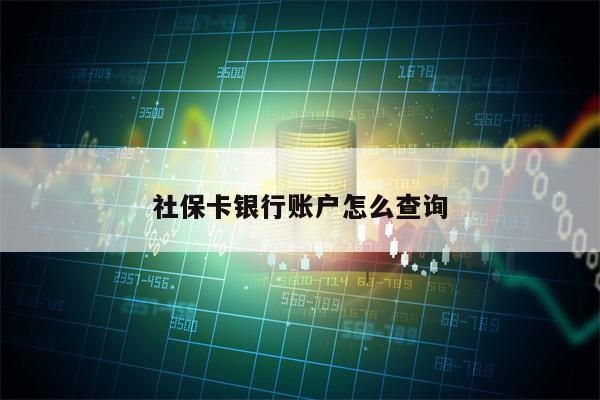 社保卡银行账户怎么查询