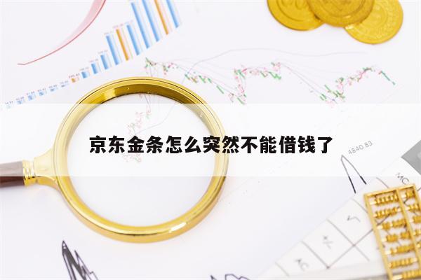 京东金条怎么突然不能借钱了